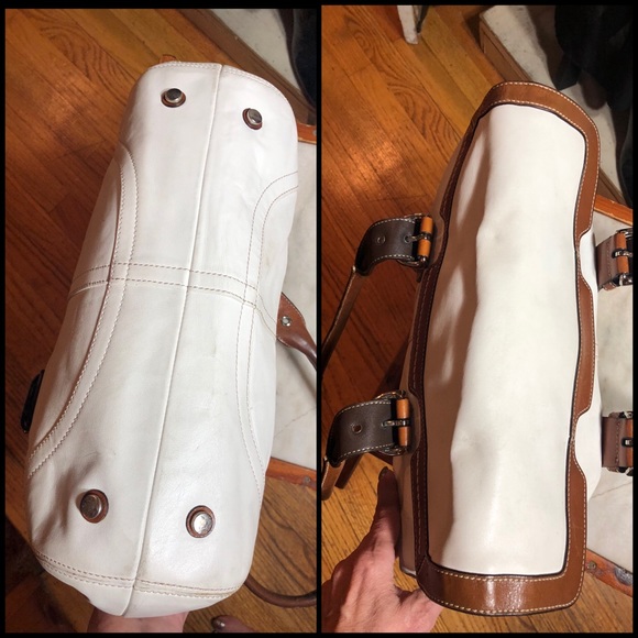 COACH WINTER WHITE/BROWN LEATHER SHOULDER BAG - Picture 5 of 15